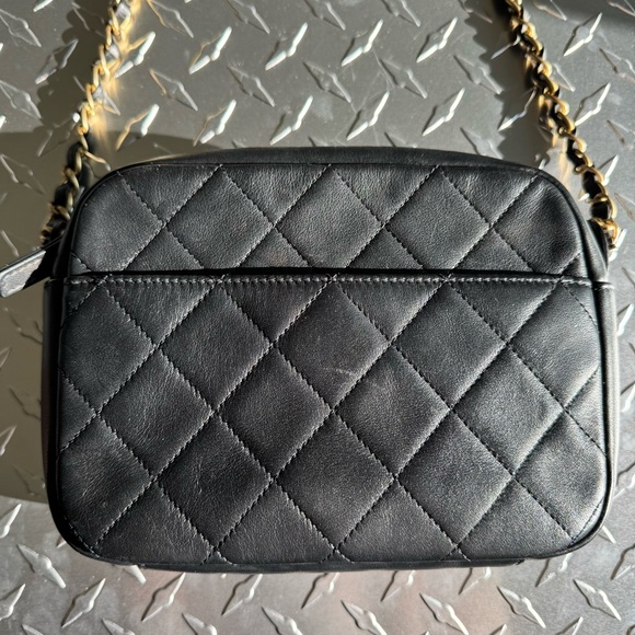 Chanel Quilted Enchained Logo Camera Bag in Black - Picture 3 of 12
